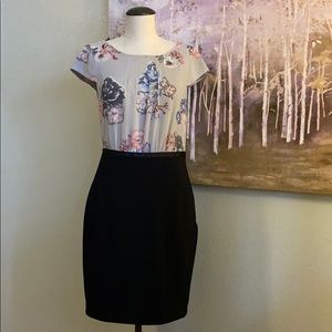 Floral top black dress